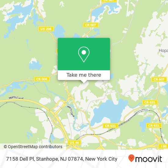 Mapa de 7158 Dell Pl, Stanhope, NJ 07874