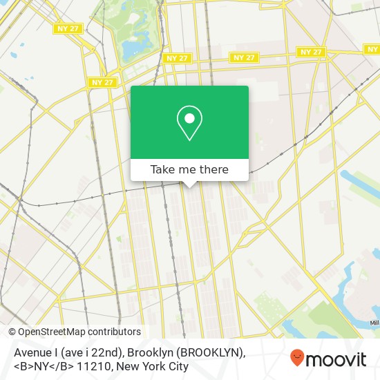 Avenue I (ave i 22nd), Brooklyn (BROOKLYN), <B>NY< / B> 11210 map