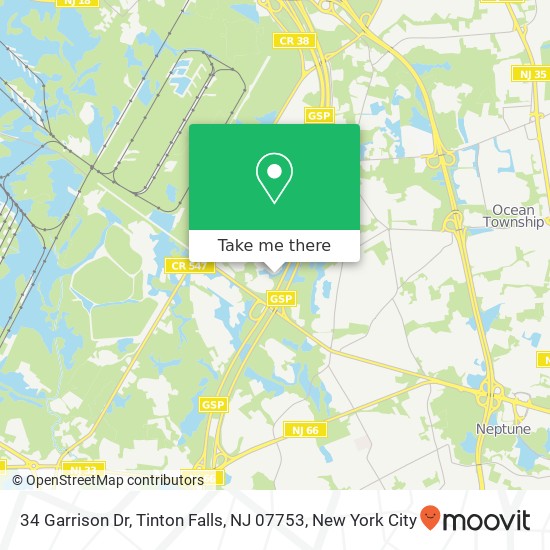 34 Garrison Dr, Tinton Falls, NJ 07753 map