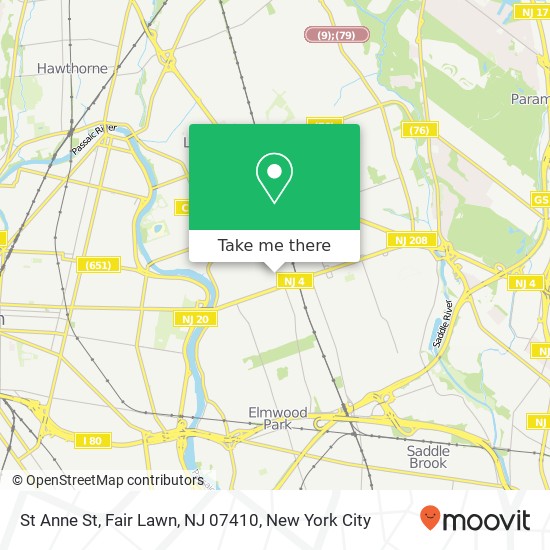 Mapa de St Anne St, Fair Lawn, NJ 07410