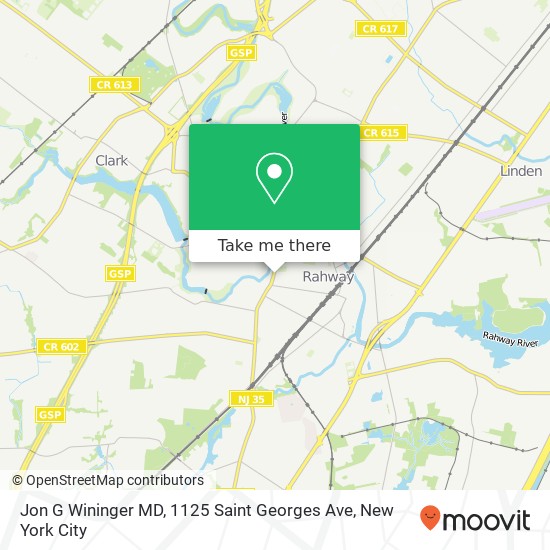 Mapa de Jon G Wininger MD, 1125 Saint Georges Ave