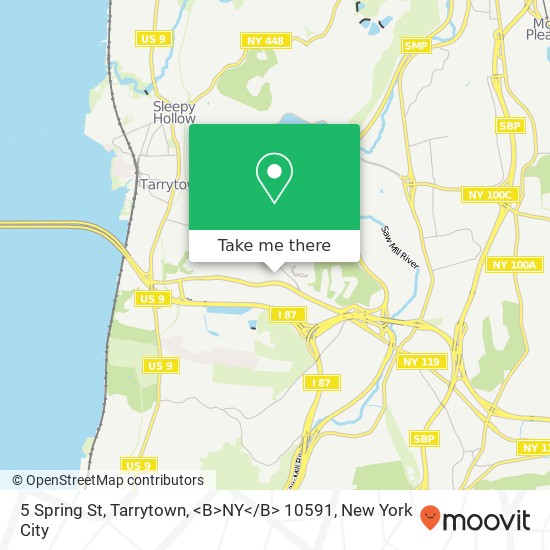 Mapa de 5 Spring St, Tarrytown, <B>NY< / B> 10591
