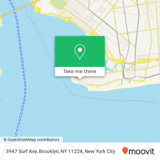 Mapa de 3947 Surf Ave, Brooklyn, NY 11224