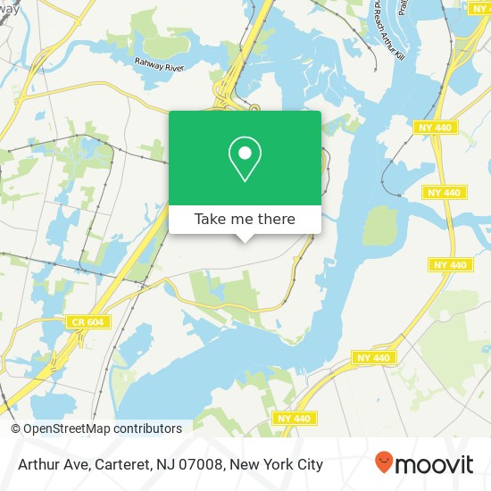 Mapa de Arthur Ave, Carteret, NJ 07008