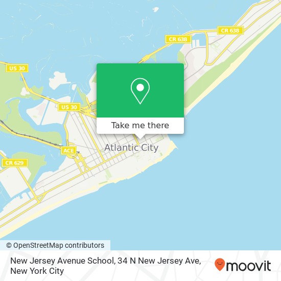 Mapa de New Jersey Avenue School, 34 N New Jersey Ave