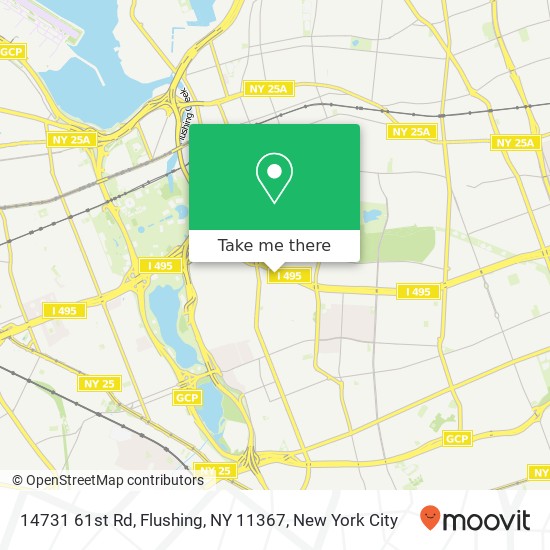 Mapa de 14731 61st Rd, Flushing, NY 11367