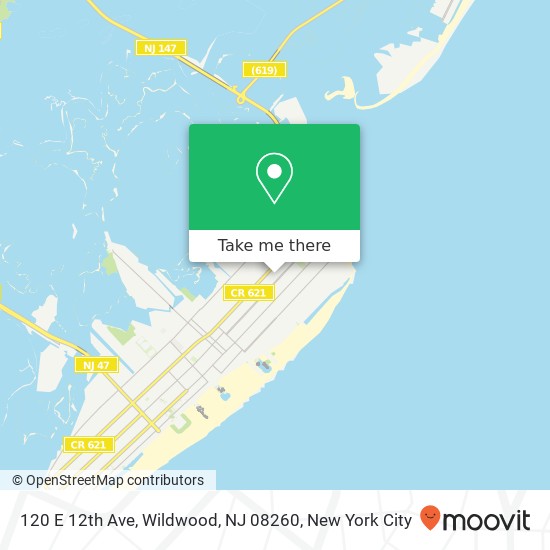 Mapa de 120 E 12th Ave, Wildwood, NJ 08260