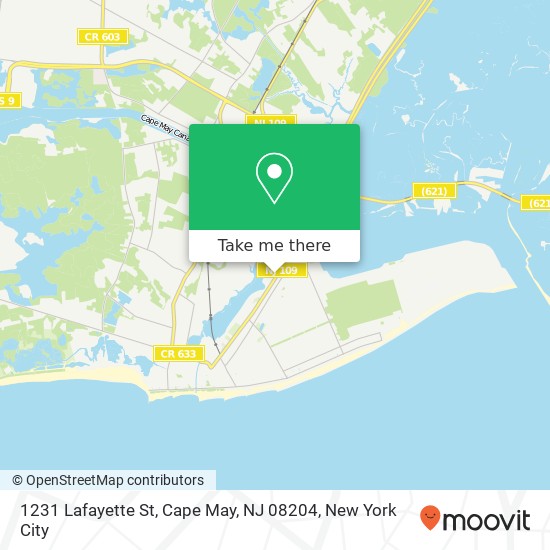 Mapa de 1231 Lafayette St, Cape May, NJ 08204