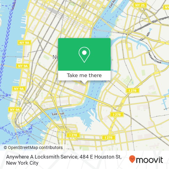 Anywhere A Locksmith Service, 484 E Houston St map