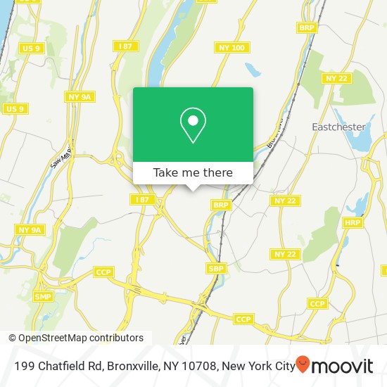 Mapa de 199 Chatfield Rd, Bronxville, NY 10708