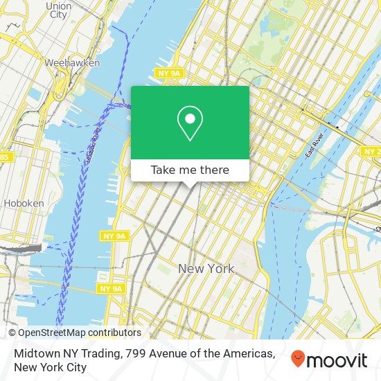 Mapa de Midtown NY Trading, 799 Avenue of the Americas