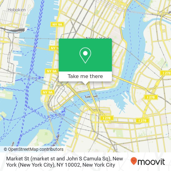 Mapa de Market St (market st and John S Camula Sq), New York (New York City), NY 10002