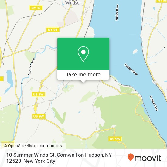 Mapa de 10 Summer Winds Ct, Cornwall on Hudson, NY 12520