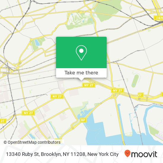 Mapa de 13340 Ruby St, Brooklyn, NY 11208