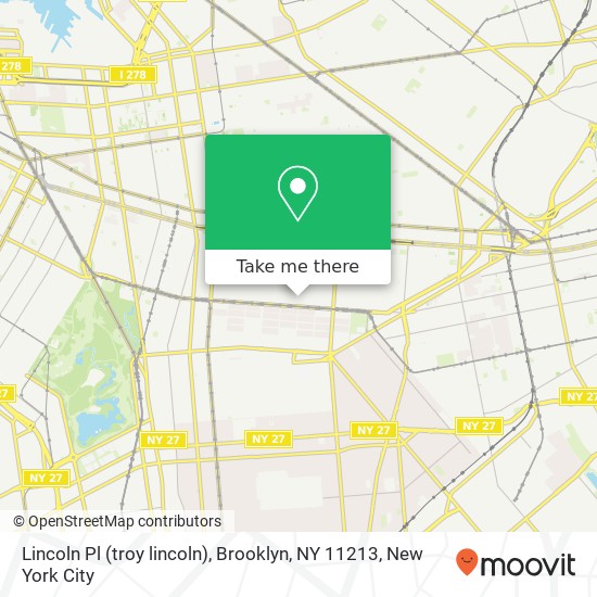 Mapa de Lincoln Pl (troy lincoln), Brooklyn, NY 11213