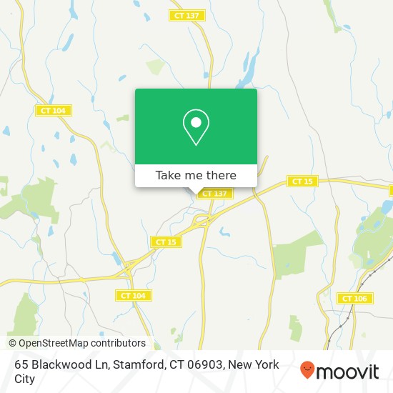 Mapa de 65 Blackwood Ln, Stamford, CT 06903