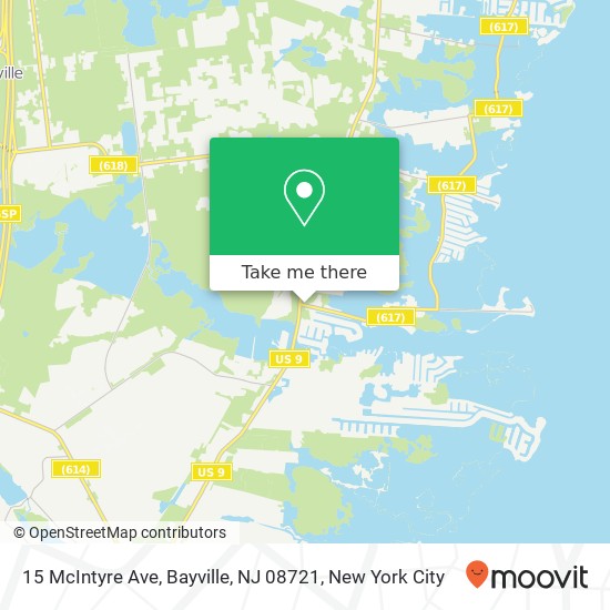 Mapa de 15 McIntyre Ave, Bayville, NJ 08721