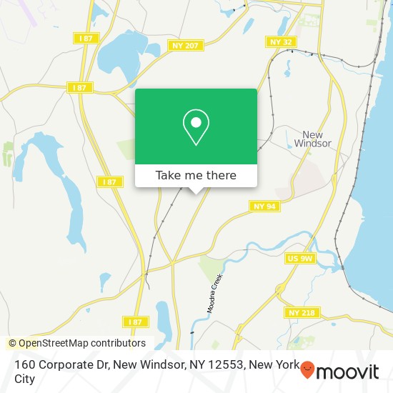 Mapa de 160 Corporate Dr, New Windsor, NY 12553