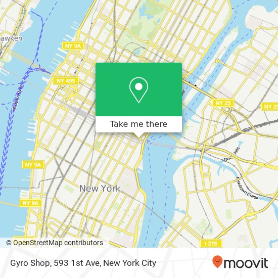 Mapa de Gyro Shop, 593 1st Ave