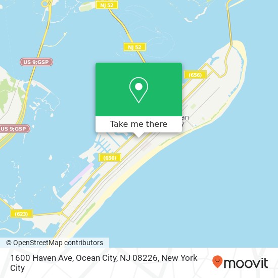 Mapa de 1600 Haven Ave, Ocean City, NJ 08226