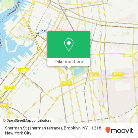 Sherman St (sherman terrace), Brooklyn, NY 11218 map
