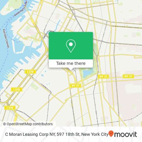 Mapa de C Moran Leasing Corp NY, 597 18th St