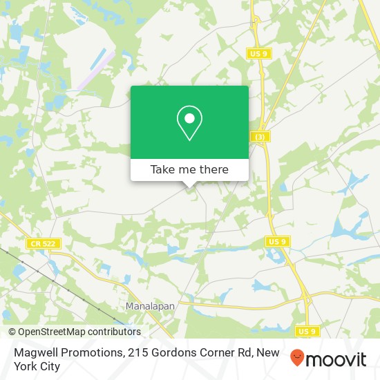 Mapa de Magwell Promotions, 215 Gordons Corner Rd