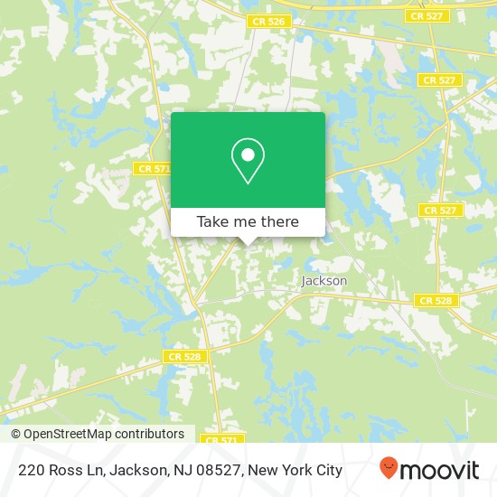 Mapa de 220 Ross Ln, Jackson, NJ 08527