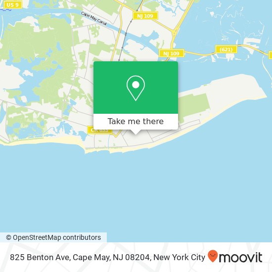 Mapa de 825 Benton Ave, Cape May, NJ 08204