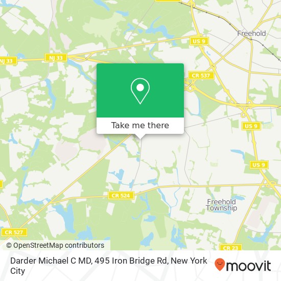 Mapa de Darder Michael C MD, 495 Iron Bridge Rd