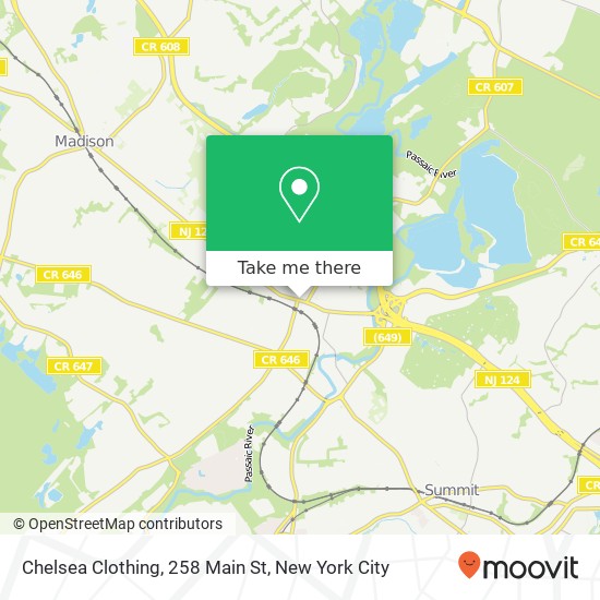 Mapa de Chelsea Clothing, 258 Main St