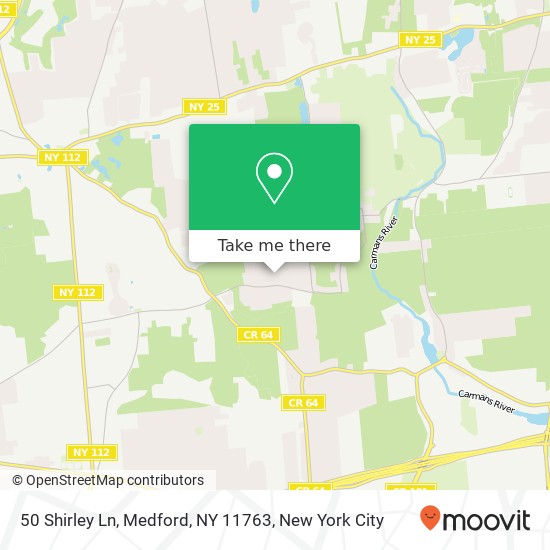 Mapa de 50 Shirley Ln, Medford, NY 11763