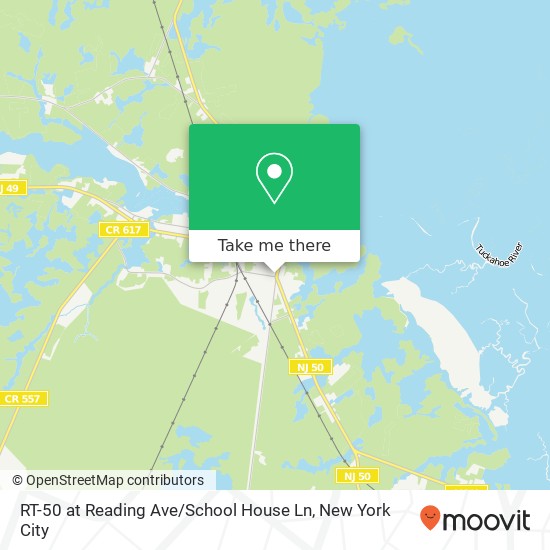 Mapa de RT-50 at Reading Ave / School House Ln