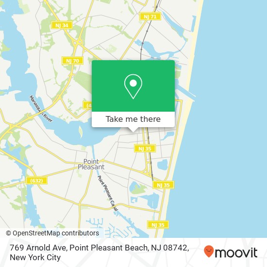 Mapa de 769 Arnold Ave, Point Pleasant Beach, NJ 08742