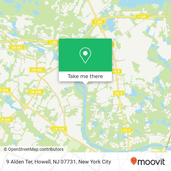 Mapa de 9 Alden Ter, Howell, NJ 07731