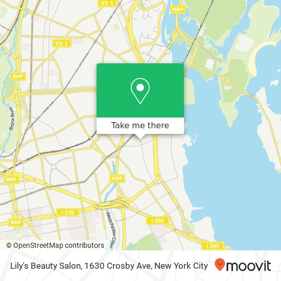 Mapa de Lily's Beauty Salon, 1630 Crosby Ave