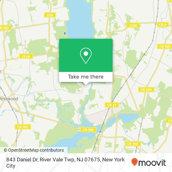 Mapa de 843 Daniel Dr, River Vale Twp, NJ 07675