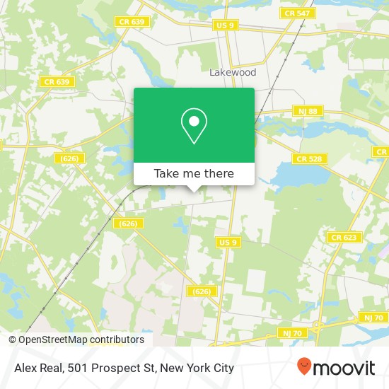 Alex Real, 501 Prospect St map