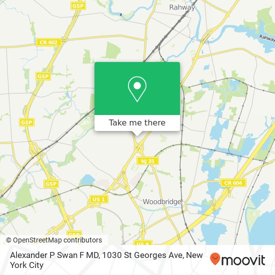 Mapa de Alexander P Swan F MD, 1030 St Georges Ave