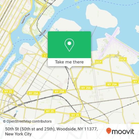 Mapa de 50th St (50th st and 25th), Woodside, NY 11377