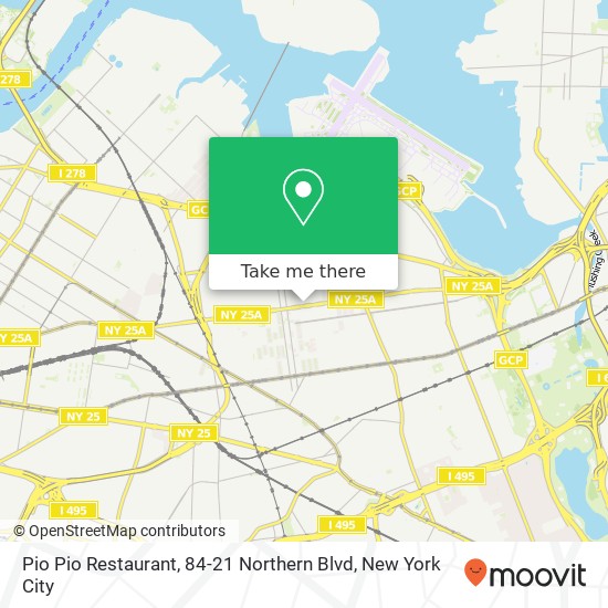 Mapa de Pio Pio Restaurant, 84-21 Northern Blvd
