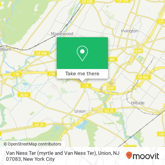 Van Ness Ter (myrtle and Van Ness Ter), Union, NJ 07083 map