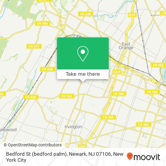 Mapa de Bedford St (bedford palm), Newark, NJ 07106