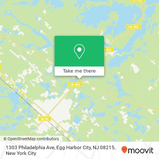 Mapa de 1303 Philadelphia Ave, Egg Harbor City, NJ 08215