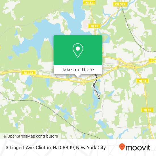 Mapa de 3 Lingert Ave, Clinton, NJ 08809
