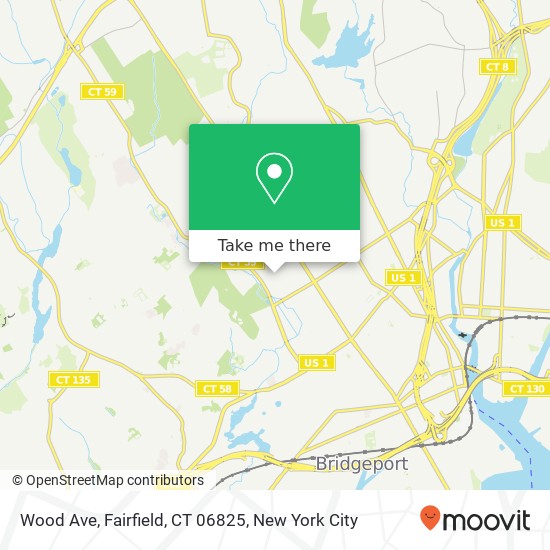 Mapa de Wood Ave, Fairfield, CT 06825