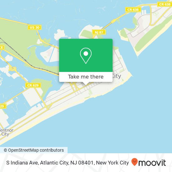 Mapa de S Indiana Ave, Atlantic City, NJ 08401