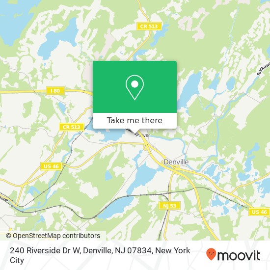 Mapa de 240 Riverside Dr W, Denville, NJ 07834