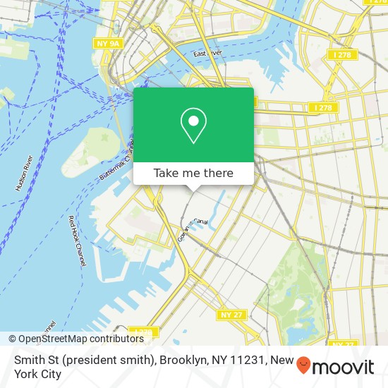 Smith St (president smith), Brooklyn, NY 11231 map