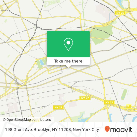 Mapa de 198 Grant Ave, Brooklyn, NY 11208